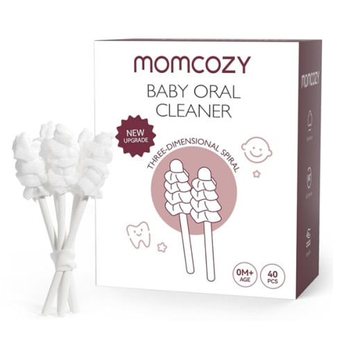 Momcozy Baby Tongue Cleaner Gauze, Baby Toothbrush Disposable Oral Cleaner, Toddler Tooth Brush for Tooth Mouth Gum Clean, Infant Toothbrush Oral Cleaning Stick, Baby Oral Cleaner Newborn, 40 Count