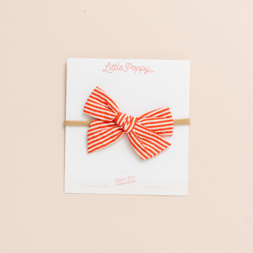 Candy Cane Stripe Headband Bow  in