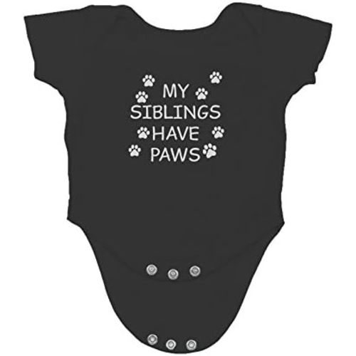 My Sibling have Paws - Funny Baby Essentials Bodysuit - Cute Newborn Outfit Boy Girls Clothes