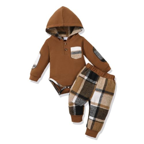 Renotemy Newborn Baby Boy Clothes Infant Boy Outfits Baby Hoodie Romper Fall Winter 0 3 6 9 12 18 Months Baby Clothes for Boy