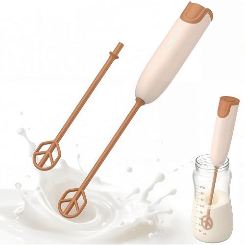 Handheld Electric Baby Formula Mixer with 2 Stirring Sticks, Battery Operated Bottle Mixer, Portable Low-Speed Stirrer for Baby Bottles, Formula, Protein Powder, Coffee, Home, Travel and Office Use