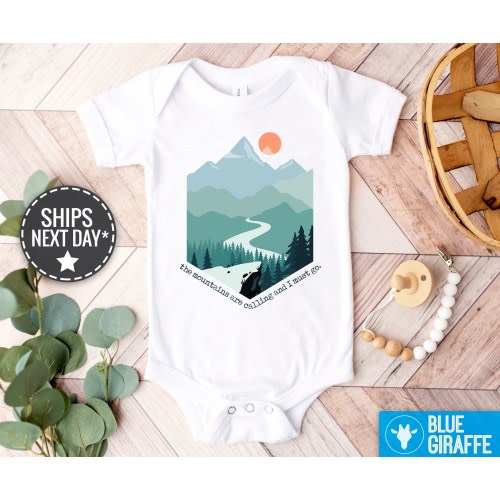 Adventure Baby Clothes, The Mountains are Calling and I must Go Onesie®, Little Camper Bodysuit, Mountain Onesie®, Adventure Onesie®