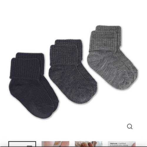 Wool Socks, Baby and Toddler, Light & Dark Slate