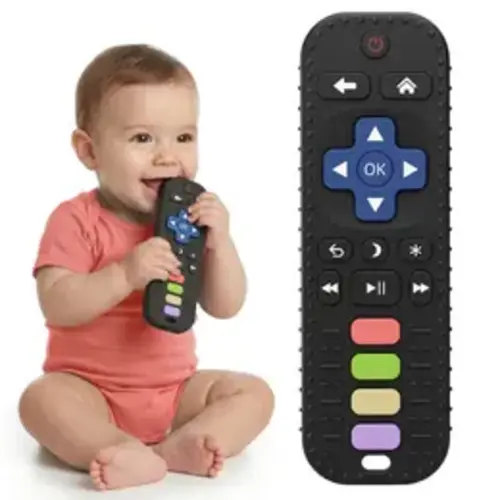 Baby Silicone Remote Control Teether (3 Months) - BPA-Free Soft Chew Toy, Montessori Sensory Product, Baby Item for Teething Relief, Daily Essential, Baby Items, Sensory Products - TikTok Shop