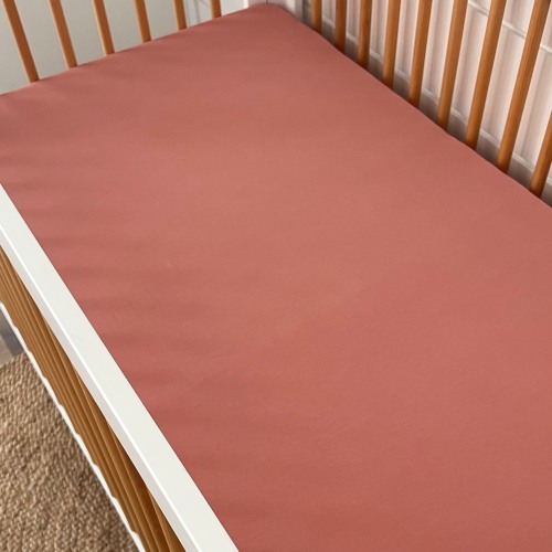 Stretch Crib Sheet, Rosewood