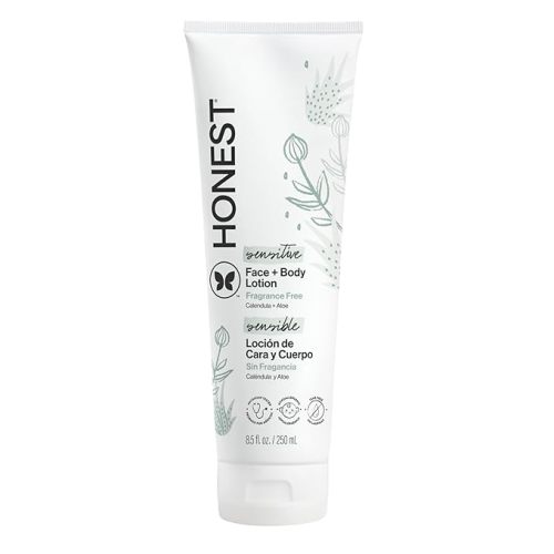The Honest Company Hydrating Face and Body Lotion, Fast Absorbing, Naturally Derived, Hypoallergenic, Fragrance-Free, Sensitive, 8.5 fl oz