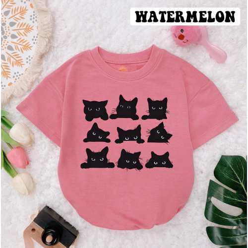 Cute Black Cat Baby Romper, Funny Animals Baby Outfits, Halloween Black Cats baby Bodysuit, Cat Baby Girl, Baby Shower gift, Cat lover gift
