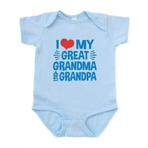 CafePress - I Love My Great Grandma And Gr Baby Light Bodysuit - Baby Light Bodysuit, Size Newborn - 24 Months