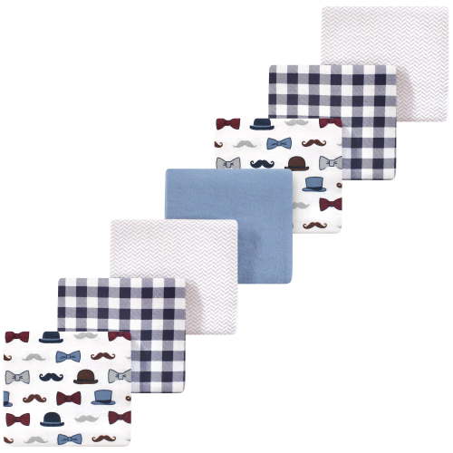 Luvable Friends Little Treasure Flannel Receiving Blankets 7pk, Playful Handsome Pups