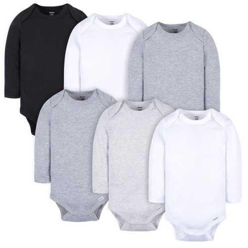 6-Pack Baby Neutral White, Gray, & Black Onesies® Bodysuits
