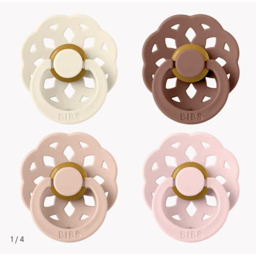Boheme Pacifiers 4 Pack - Ivory/Blush/Woodchuck/Blossom