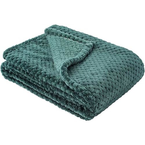 Fuzzy Blanket or Fluffy Blanket for Baby, Soft Warm Cozy Coral Fleece Toddler, Infant or Newborn Receiving Blanket for Crib, Stroller, Travel, Decorative (28Wx40L, XS-Black Green)