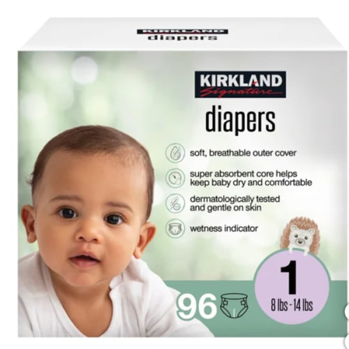 Kirkland Signature Diaper Size 1, 96-count | Costco