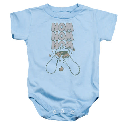 Sesame Street Nom Nom Baby Onesie T-Shirt Light Blue