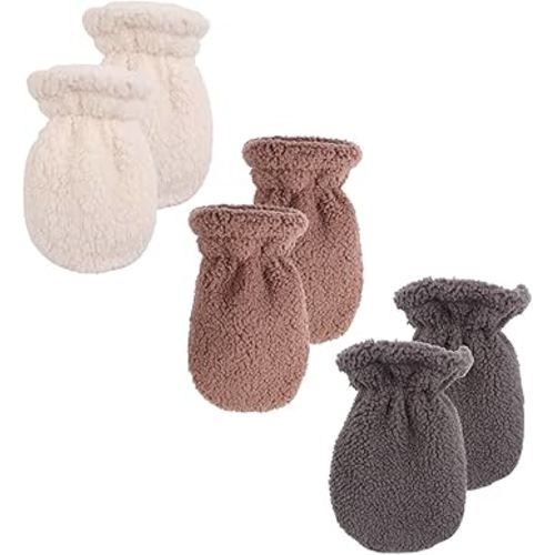 Peecabe Winter Warm Baby Mittens Infant Toddler Fleece Gloves for Boys and Girls Cozy Mittens Set 0-24 Months