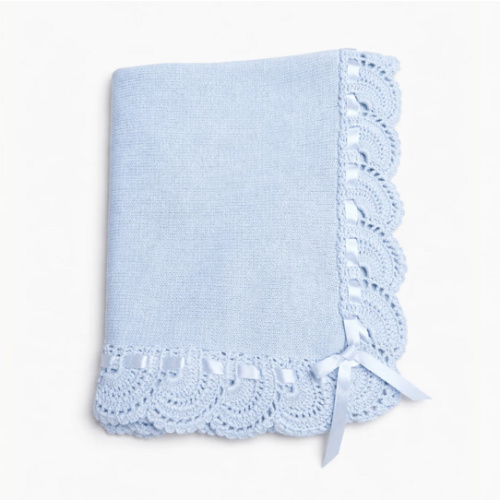 Crochet Edge Knit Baby Blanket – Caprilina