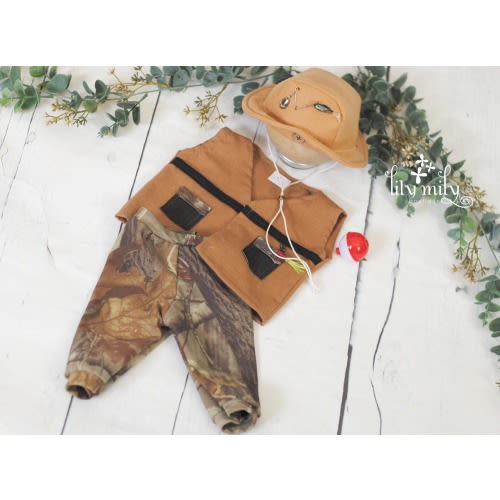 Hunting / Fishing Overalls Newborn Infant Photo Prop