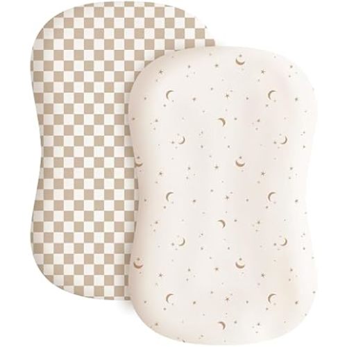 Konssy 2 Pack Baby Lounger Cover, Stretchy Infant Slipcover, Covers Only