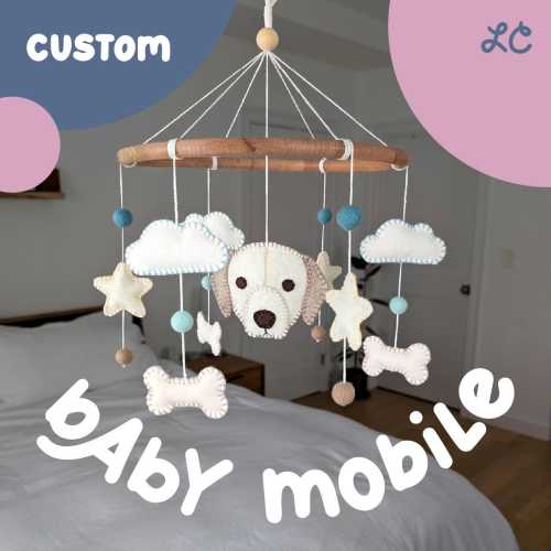Custom Felt Pet Portrait Baby Mobile