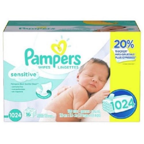 Pampers Baby Wipes, Sensitive, 1024 Count