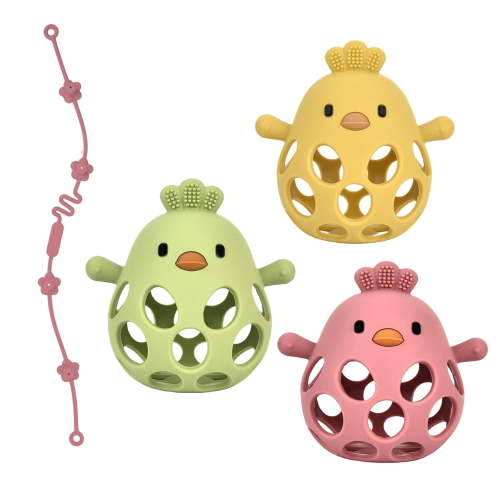 Aolcsueg Baby Teething Toys for Babies 3-6 Months BPA Free Silicone Mitten with Soft Texture