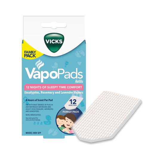 Vicks Vapo Pads Soothing Lavender and Rosemary, Sleep Support, 12 Pack, VBR5FP HSA/FSA Eligible