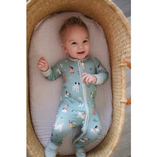 Puppy Egg Hunt (Convertible Zip Footies) - Aquamarine – Dreamlet