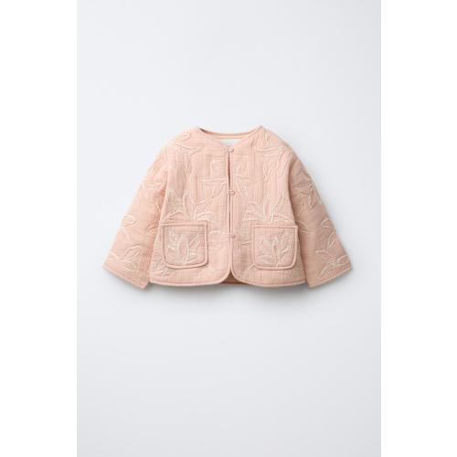 EMBROIDERED FLOWERS JACKET - Pink | ZARA United States