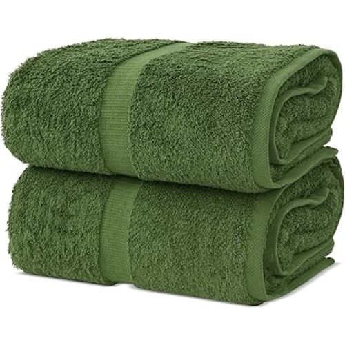 Chakir Turkish Linens, 100% Cotton Premium Quality Turkish Bath Sheets (35''x70'' Large Bath Sheet Towels - Moss)