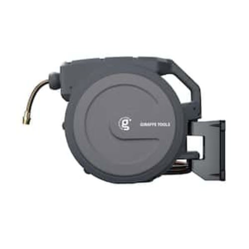 Garden Retractable Hose Reel-1/2 in. to 130 ft. Metal Bracket, Wall Mounted, Dark Grey