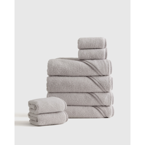 Organic Turkish Cotton Baby Bath Bundle 8-Pack in Light Grey