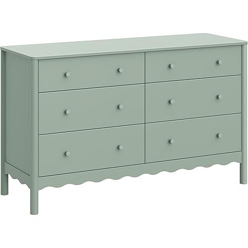 Babyletto Swell 6-Drawer Assembled Dresser in Light Sage, Greenguard Gold Certified