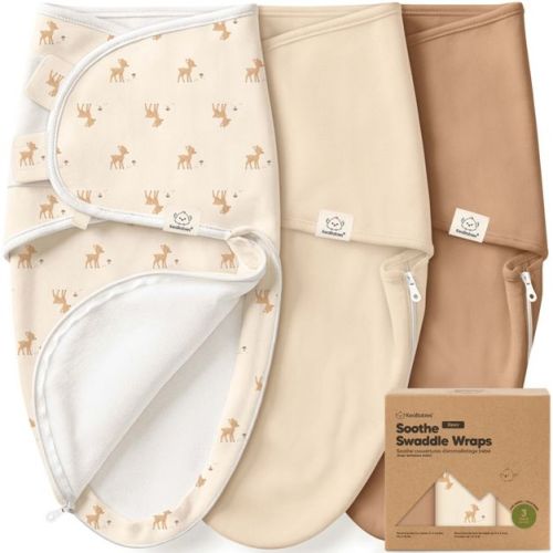 KeaBabies 3pk Organic Swaddle Sleep Sacks Baby, Newborn Swaddles Wrap 0-3 Months, Soft Premies Wearable Swaddle Blanket (Lil Fawn, OS)