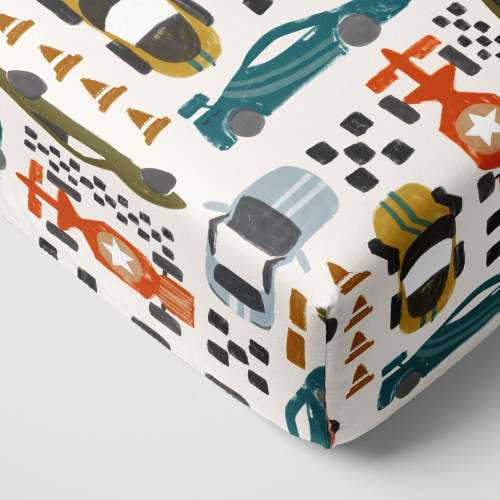 Fast Lane Fitted Crib Sheet – Little Sleepies