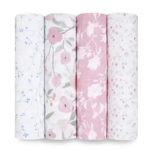 Floral Cotton Muslin Swaddles 4pk | aden + anais