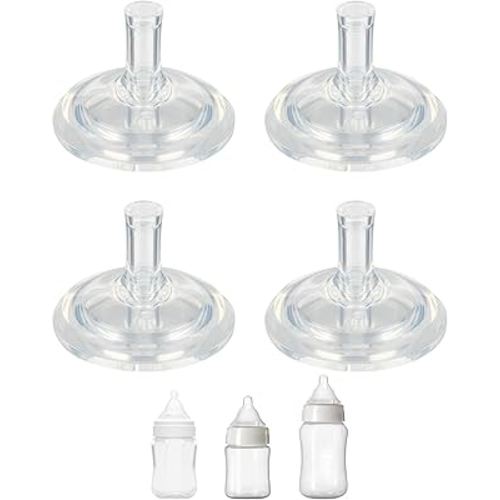 Straw Nipples for Evenflo Balance Wide Neck Bottles, Soft 100% Silicone Wide Neck Sippy Straw Nipples, 8m+, 4 Count