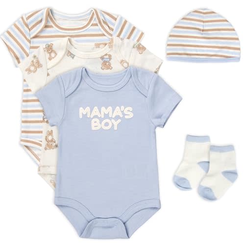 Baby Essentials Baby Boys 5 Piece Bodysuit Set