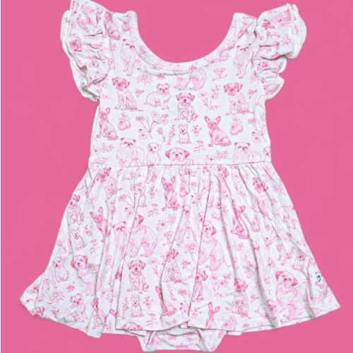 PINK PUPPY TOILE DREAM CAP SLEEVE BODYSUIT DRESS