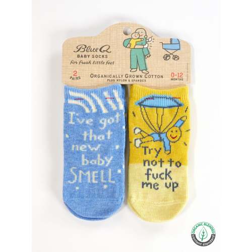 I've Got That New Baby Smell/ Try Not To Fuck Me Up Baby Socks