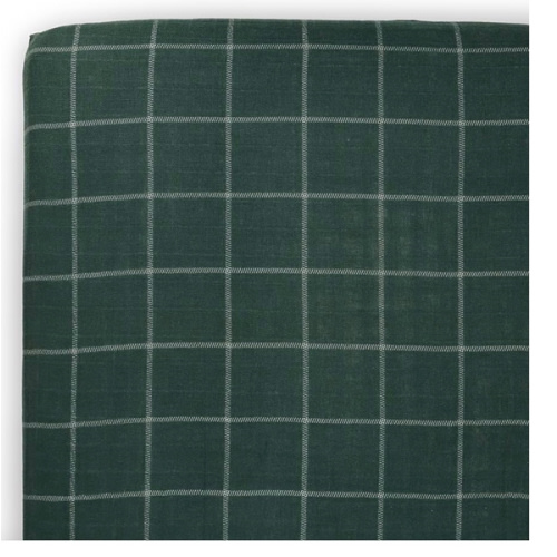 Little Unicorn Fitted Crib Sheet | 100% Cotton Muslin | Super Soft | Sized for Standard Baby Crib & Toddler Mattress | Machine Washable | 52” x 28” x 6” (Evergreen Plaid)