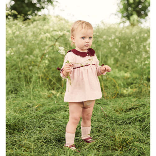 Navy Floral Arcadia Baby Girl Hand-Smocked Set | La Coqueta Kids UK