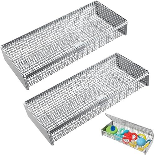 Dishwasher Basket for Small Items, 304 Stainless Steel Dishwasher Basket, Bottle Parts, Scoops, Forks, Chopsticks Cleaning (2 PCS)