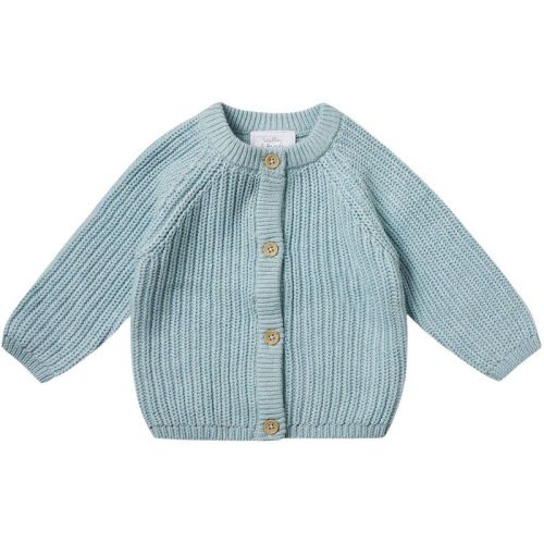 Stellou & Friends 100% Cotton Chunky Ribbed Knitted Cardigan For Boys & Girls Ages 0-6 Years