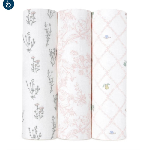 French Floral Silky Soft Swaddle 3 Pack | aden + anais