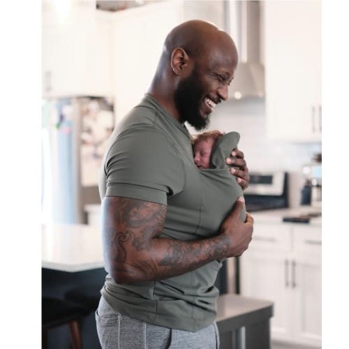 Lalabu Dad Shirt | Original Babywearing T-Shirt with Kangaroo Pouch | Baby Wrap Carrier for Newborns & Infants | Baby Wrap Carrier for Newborns | Essential for new Dads