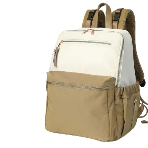 ILCOLPO Diaper Bag Backpack, Nylon Baby Bag with 19 Pockets, Large Baby Diaper Bag for Boys Girls,Diaper Bag Insert,Changing Pad,Insulated Pockets,Stroller Straps,Khaki