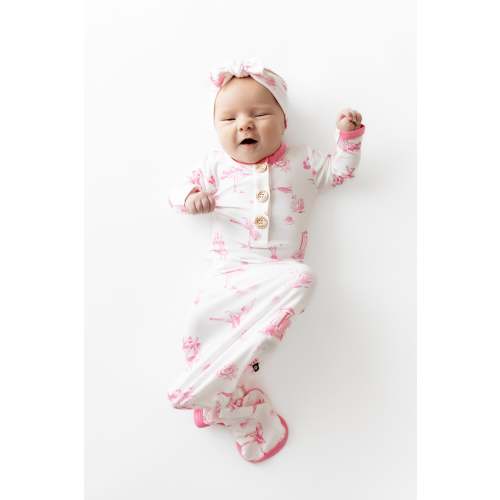 Knotted Gown with Bow Set in Toile Ballet | Kyte Baby