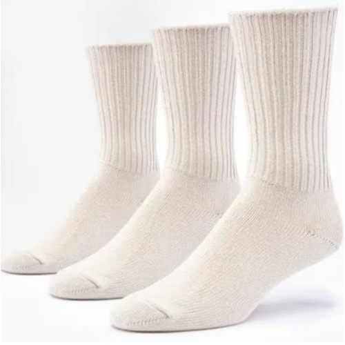Maggie's Organic Natural Cotton Tri-pack Cushion Crew Socks, Natural Medium