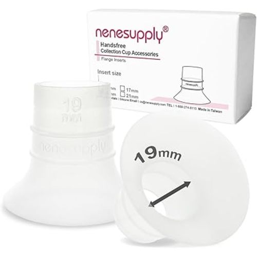 Nenesupply 19mm Flange Inserts for Handsfree Wearable Collection Cups. Work with 24mm breastshields/Flanges.Reduce Flange Size to 19mm. Compatible with Spectra, Medela Elvie Momcozy Flanges