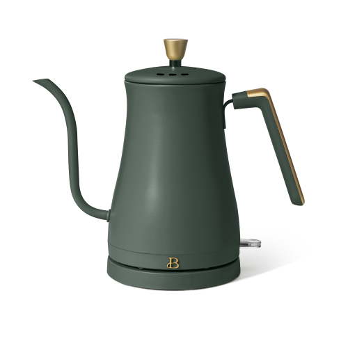 Beautiful 1-Liter Electric Gooseneck Kettle 1200 W, Thyme Green by Drew Barrymore